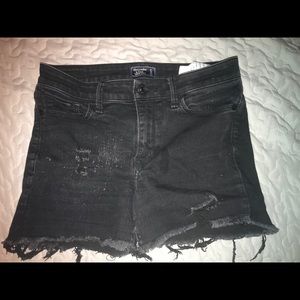 Black jeans shorts